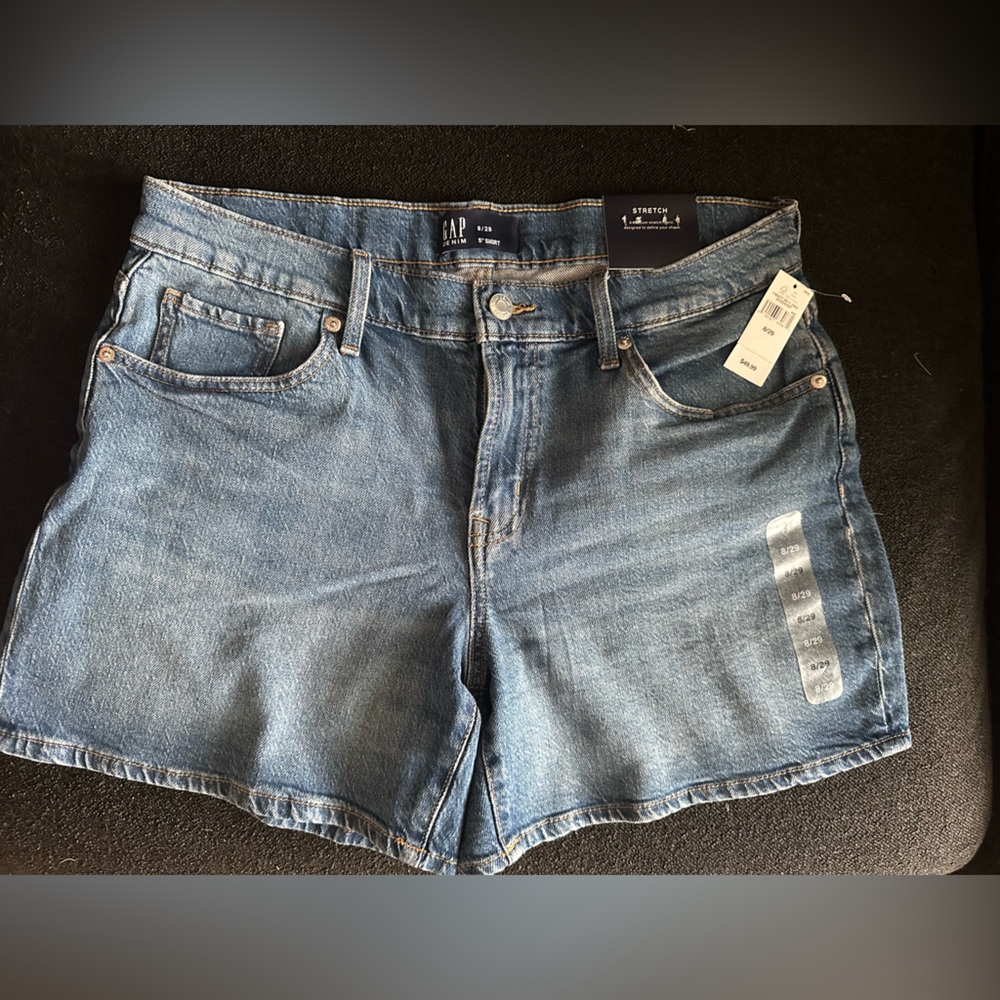 GAP Blue Denim Overalls with Distressed Look